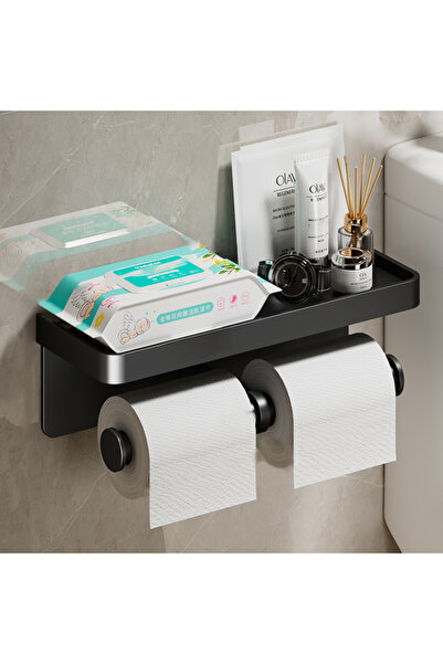 Choice حامل ورق من سبائك الألومنيوم باللون الأسود B مثبت على الحائط حامل ورق ...