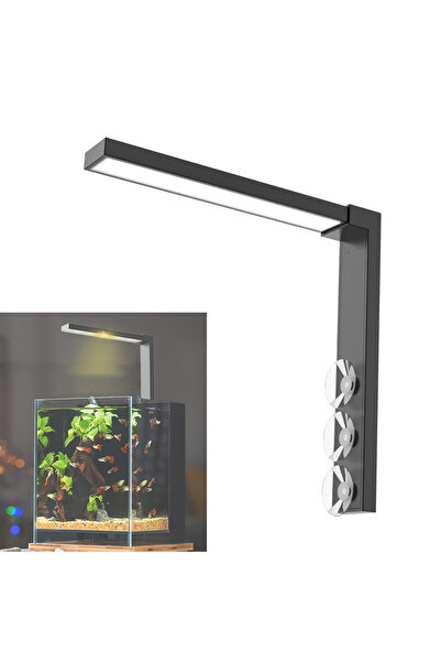 Choice حوض سمك صغير من ABS مزود بإضاءة LED لسطح المكتب وحوض أسماك ونباتات مائ...