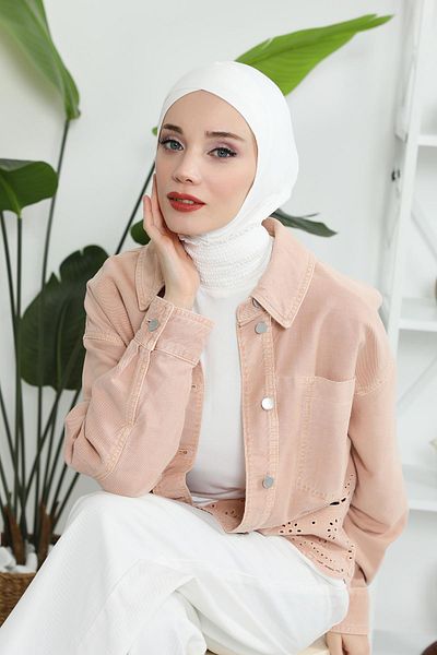 Aisha's Design قبعة من القطن الممشط مع تفاصيل متقاطعة في الأمام، tb-4، tb-4