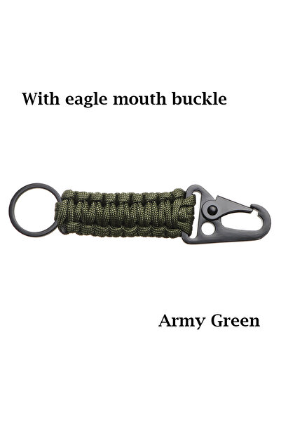 Choice سلسلة مفاتيح خارجية خضراء اللون، حلقة تسلق للتخييم، حبل باراكورد عسكري...