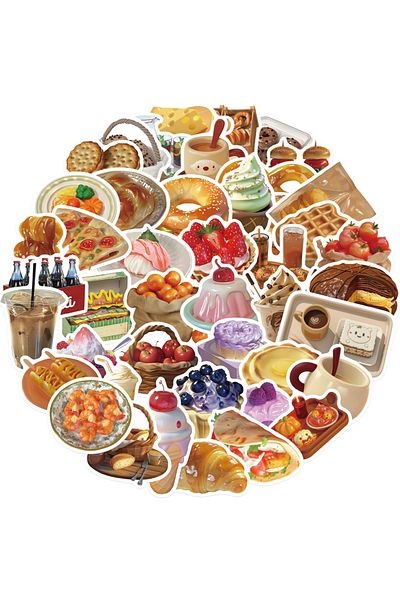 Choice 50pcs 50pcs Ins Food Stickers Waterproof Pvc Decals For Skateboard Helmet Laptop Bicycle Motorcycle