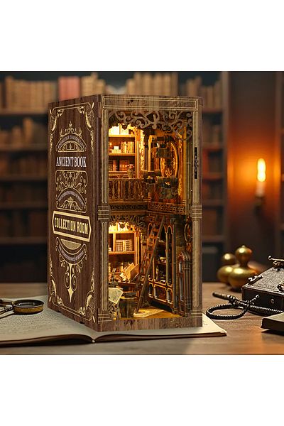 Choice Wooden Mini Doll House DIY Book Nook Kit Assembly Model 3D Puzzle Bookend Toys Bookshelf Insert D...