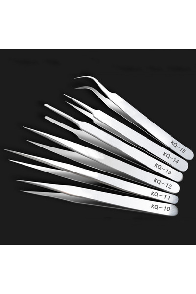 Choice مجموعة فضية مكونة من 6 قطع، 6 قطع/مجموعة من ملاقط دقيقة مضادة للكهرباء...