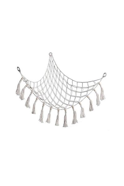 Choice 100 X 100 X 135cm White Handmade Woven Cotton Rope Corner Storage Triangle Toy Net Bag Bedroom Corne