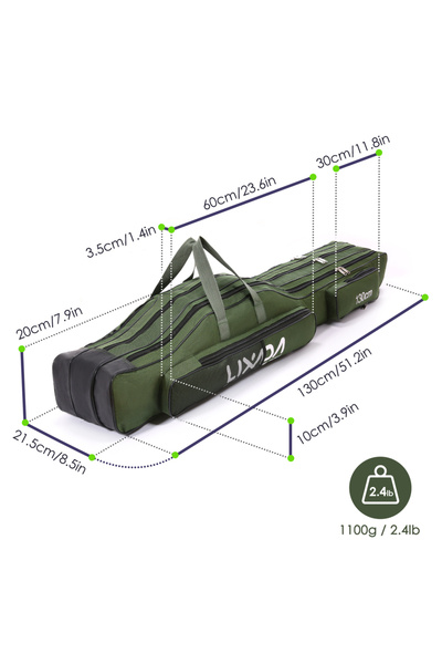 Choice Army green 130cm 130cm/150cm Three Layers Fishing Bag Portable Folding...