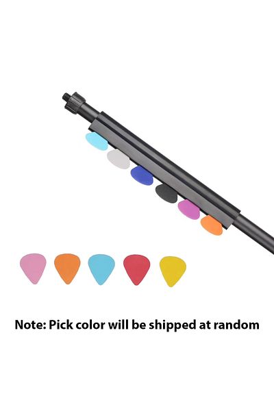 Choice Guitar Pick Storage Holder With 5 Pick Rubber Guitar Picks Clamp Clip For Microphone Score Stand ...