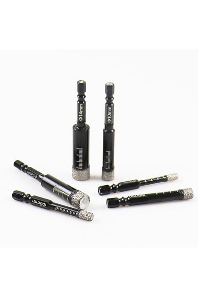 onmaiwei 6mm Hexagonal Shank Brazed Dry Ceramic Tile Diamond Drill Bit 5-16mm Hole Saw Marble Ceramic Granite