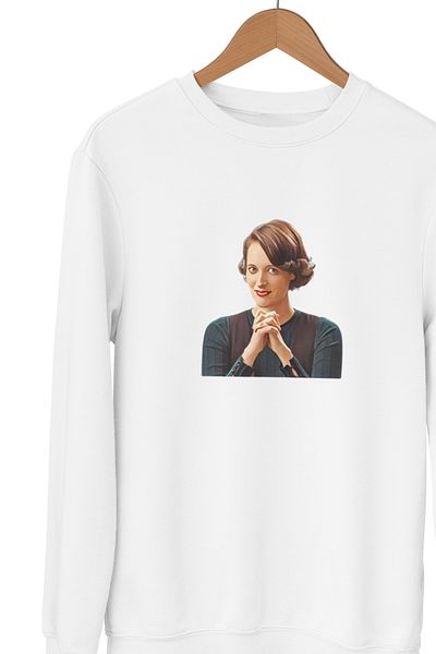 qoeuyl boutique Fleabag unisex, δώρο Φούτερ με στάμπα τριών νημάτων 100% βαμβακερό με λαιμόκοψη