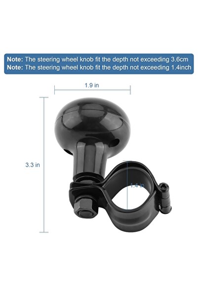 Choice 1 قطعة مقبض عجلة القيادة العالمي للسيارة الثقيلة باللون الأسود مقبض كر...