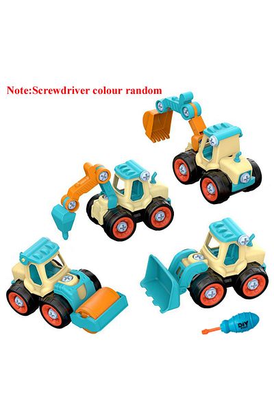 Choice 4 Blue Children Miniature Engineering Diy Truck Nut Screw Excavator Tool Toy For Boy Kids Educationa