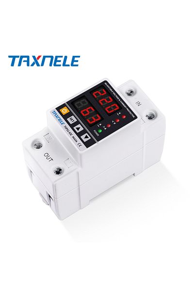 Choice 80A Dual Display 40A 63A 230V Din Rail Adjustable digital Over Under Voltage Relay Surge Protector