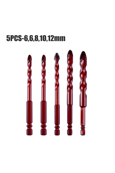 SHENSEN 668-10-12 Cross Hex Drill Bit Set For Concrete Porcelain Tile Glass Metal Drill Bits Kit Tools Carbi