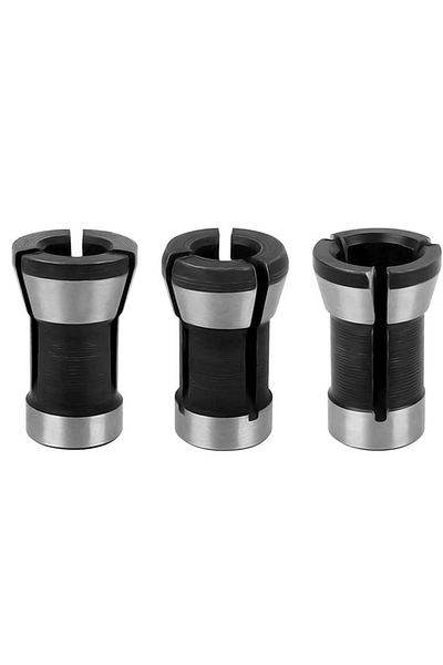 Choice D-black-3pcs 3pcs High Precision Trimmer Collet Adapter Router Bit Collet Chuck Clamping Adapter For