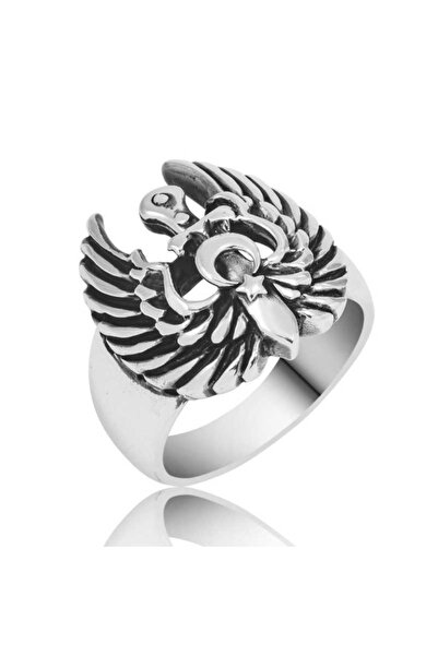 playzone خاتم نيدام بوتيك للرجال بتصميم جناح النسر الفضي