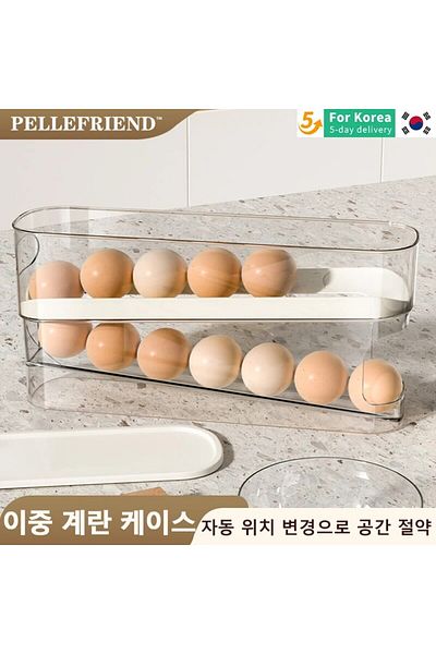 Choice Slide Type Egg Carton Double Automatic Egg Roller Refrigerator Side Door Egg Storage Kitchen Coun...