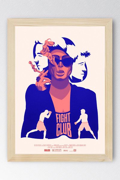 Saturn Fight Club Framed Painting - Fight Club Movie Poster Painting