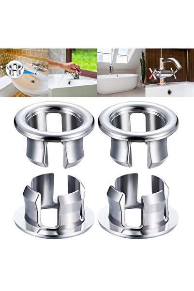 Choice حلقة غطاء حوض المطبخ والحمام البلاستيكية ABS المكونة من 4 قطع مع فتحة ...