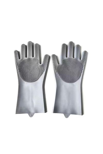 Choice Grey Magic Silicone Body Pet Bathing Gloves For Animal Perfect Bathe Shampoo Dog &cat Brush Gloves