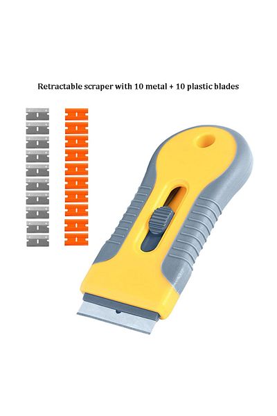 Choice Retractable 21pcs/set Razor Blade Scraper For Car Glass With Extra Blades Car Sticker Lables Remover