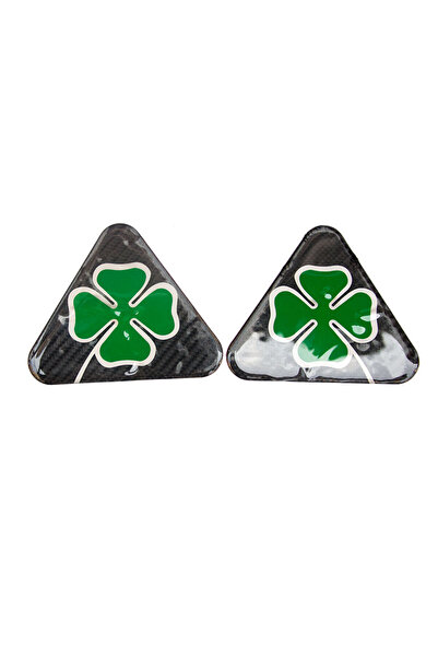 Choice1 1pair Fender Decoration Stickers Four Leafs Clover Carbon Style Epoxy...