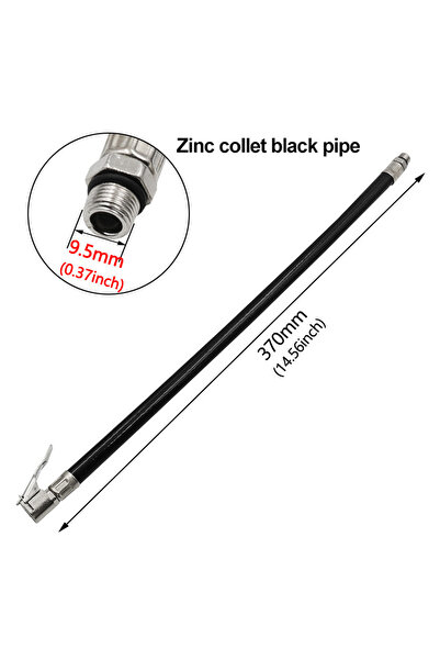 Choice خرطوم نفخ إطارات السيارة باللون الأسود مقاس 9.5 بوصة مع محول تمديد أنب...