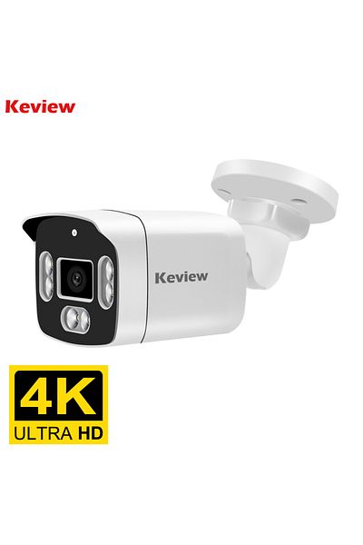 Keview كاميرا مراقبة فيديو 2.8 مم 4 ميجا بكسل 48 فولت PoE 4K PoE صوت 48 فولت PoE أو تيار مستمر 12 فولت 4 ميجا بكسل 8 ميجا بكسل Night Vi