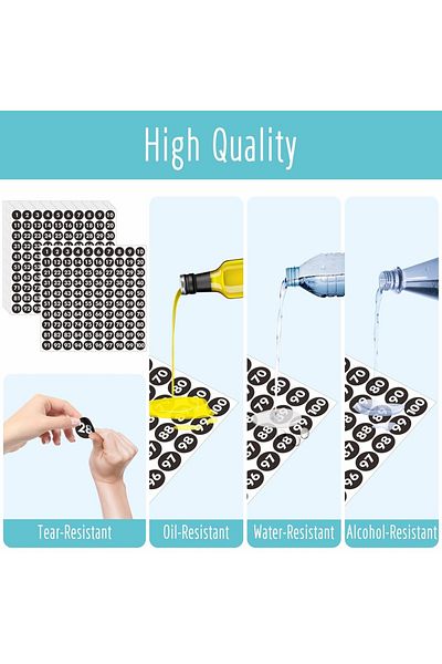 Choice 700 Round Digital Stickers, Continuous Black Vinyl Digital Labels 1-100 Self-Adhesive Dot Digital...