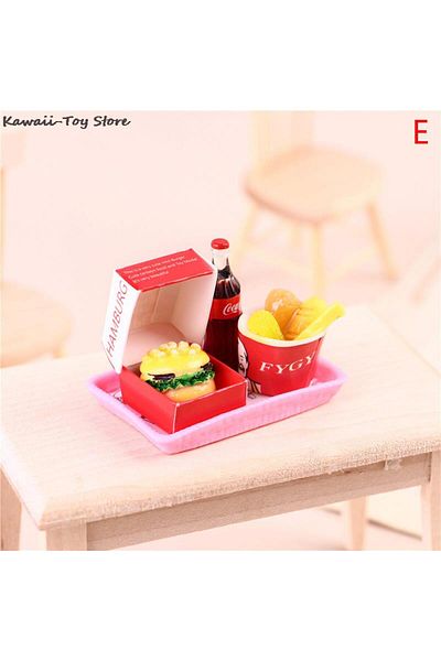 Choice E Mini 1/6 Miniature Dollhouse Hamburger Coke Cup Fast Food For Blyth Barbies Doll House Play Kitch.
