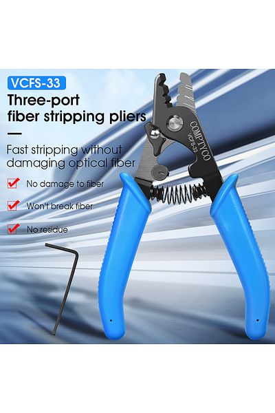 Choice COMPTYCO VCFS-33 Three-port Fiber Stripping Pliers Optical Fiber Stripper FTTH Tool Fiber Optic W...