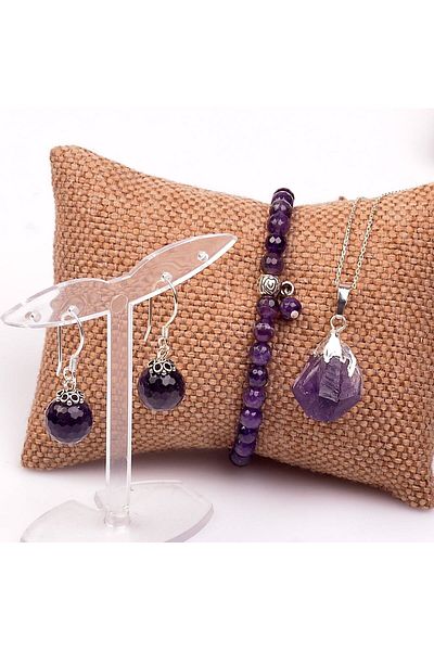 Taş Sandığı Amethyst Stone Set