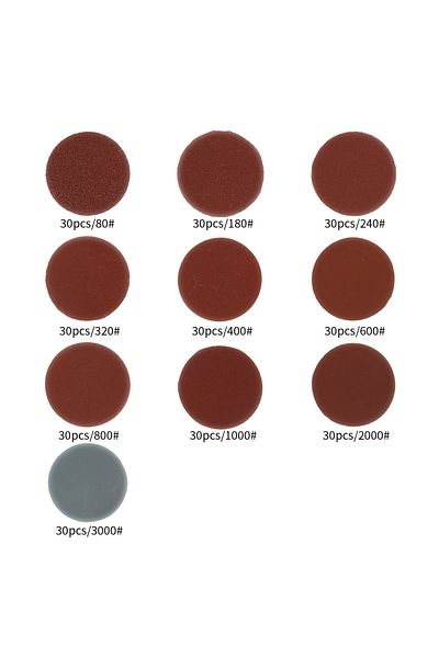 Choice 300pcs 300pcs 50mm Sanding Disc 2 Inch 60-3000 Grit Sandpapers Sanding Pads Kit For Drill Grinder Ro