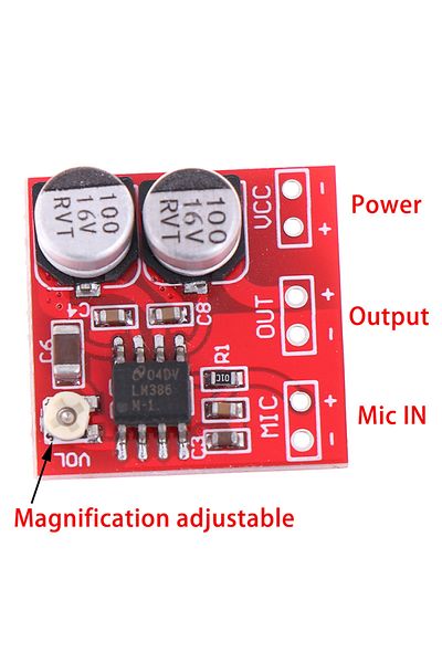 Choice DC 5V-12V LM386 Electret Microphone Power Amplifier Board Gain 200 Times Mic Amp