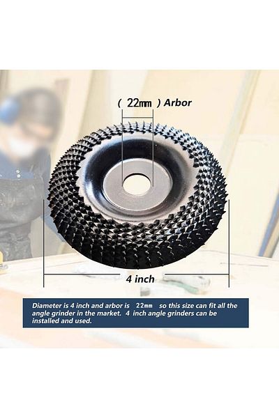 Choice 4 Inch Round Wood Angle Grinding Wheel Abrasive Disc Angle Grinder Carbide Coating 22mm Bore Shap...