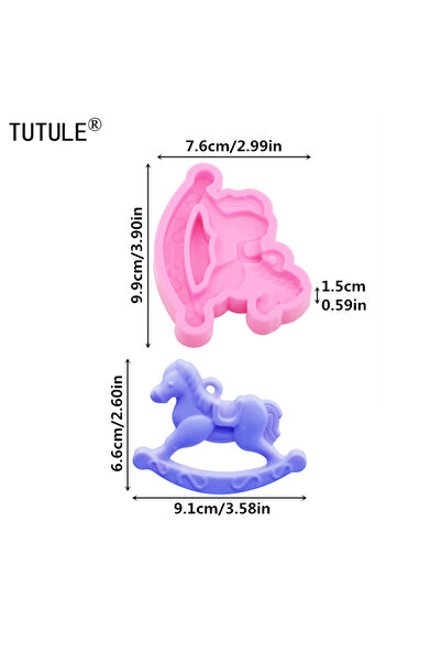 Choice قالب سيليكون لتزيين السيارة على شكل حصان طروادة وردي اللون متأرجح وأجن...