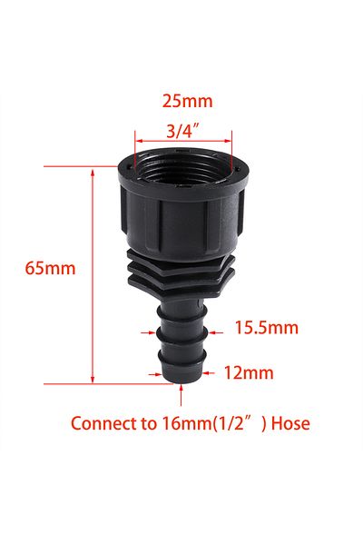 Choice 3i4 Inch To 16mm 1/2 3/4 Female Male Thread To 1/2 3/4 1 Inch Garden Hose Barb Connector 16mm 20mm 2