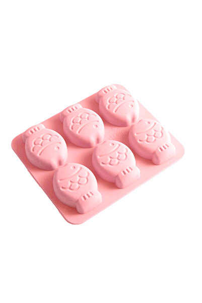 Choice قالب سيليكون وردي قطعة واحدة، قالب صابون يدوي الصنع على شكل سمكة مستدي...