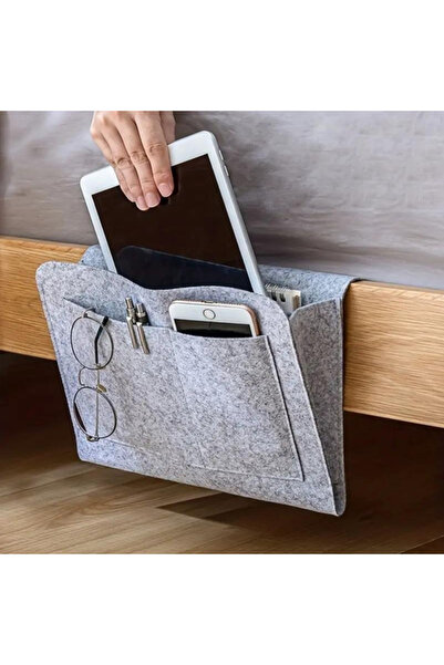 Choice3 Light Grey Bedside hanging storage bag Mobile phone remote control ti...