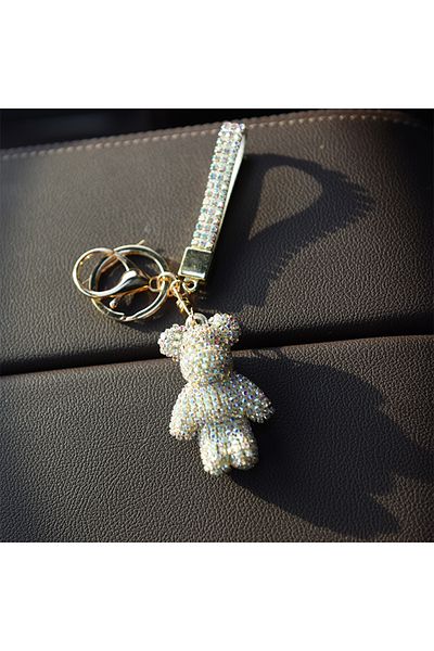 Choice Keychain Ab Color Creative Internet Celebrity Diamond-encrusted Bear Keychain, Cute And Exquisite Fu
