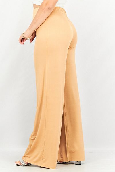 Asos Design Women Regular Fit Solid Wide Leg Pants, Tan