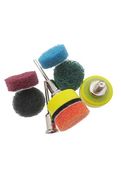 Choice 54pcs Scouring Pad 1 Inch Backing Pad 1/8" Shank Scrub Sponge Set For Dremel Sander Wood Glass Po...