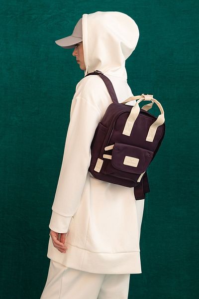 Nordbron Lucerne Unisex - Μωβ ανθεκτικό σακίδιο πλάτης με θήκη για tablet, αδιάβροχο σχολικό και σακίδιο πλάτης φορητού υπολογιστή