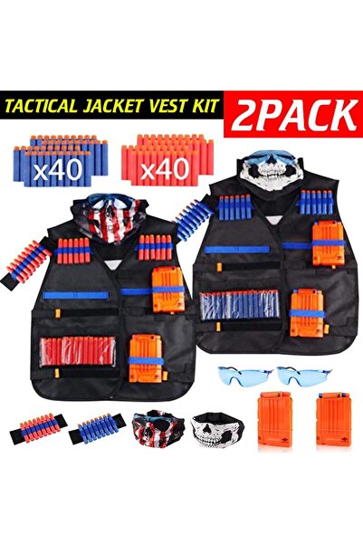 Choice طقمان من السترات، طقمان من السترات التكتيكية للأطفال، سترة، صدرية، بدلة، حامل مسدس، رصاصة