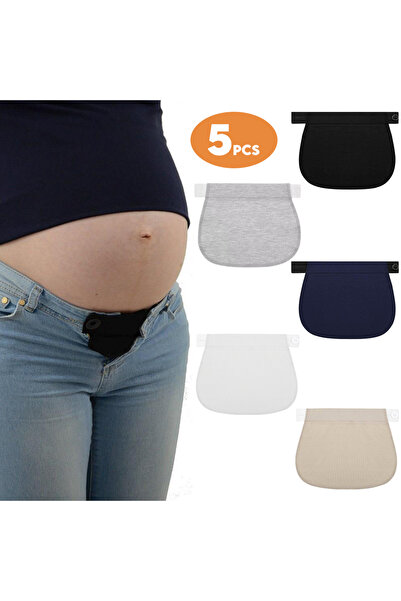 Choice 5 قطع 5 قطع حزام خصر قابل للتعديل للحمل، حزام خصر مرن للسراويل الجينز مع حزام قابل للتمديد