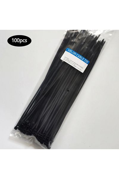 Choice 4x300mm Black 100pcs Plastic Nylon Cable Ties Self-locking Cord Ties Straps Adjustable Cables Fasten