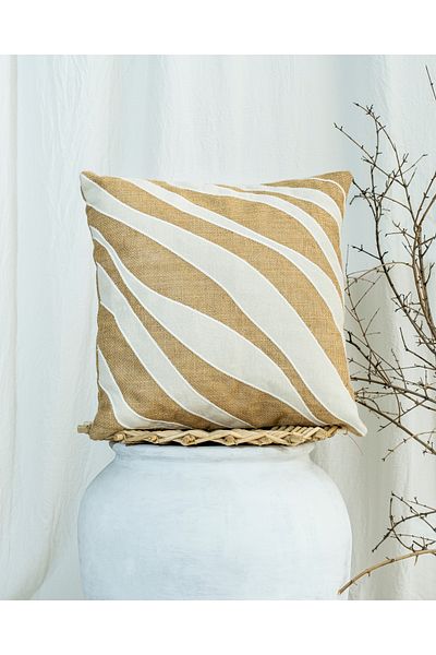 ASDİVA Bohemian Style Wicker Fabric Zebra Pattern Decorative Throw Pillow Cover 45X45