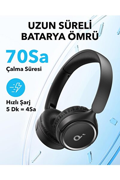 Anker Soundcore H30i Ασύρματα ακουστικά πάνω από το αυτί με μικρόφωνο - Μαύρο (Εγγυημένη Τουρκία)