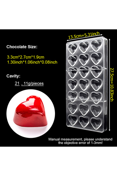 Choice 2089-by8702 Chocolate Mold Polycarbonate Multiple Styles Heart Sphere ...