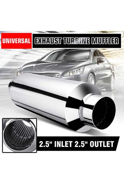 Choice 63mm 2.5" Car Exhaust Muffler Resonator Silencer Stainless Steel Muffler Tip Exhaust Tail Tube Si...