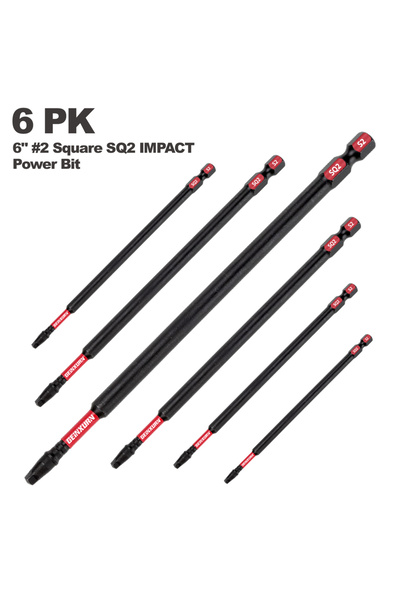 Choice 6 قطع GEINXURN Impact Tough #2 مربعة 6 بوصات. رؤوس مفك براغي كهربائية،...