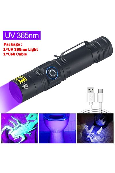 Choice B-365nm No Battery Mini Uv Flashlight 365nm 395nm Ultraviolet Blacklight Usb Rechargeable Purple Lin